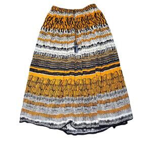 Gypsie Blu animal print stripe maxi skirt womens small safari peasant‎ prairie